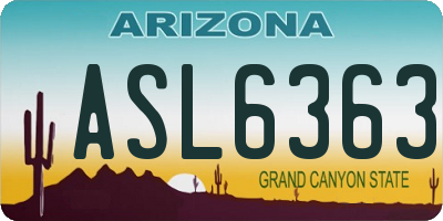 AZ license plate ASL6363