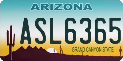 AZ license plate ASL6365