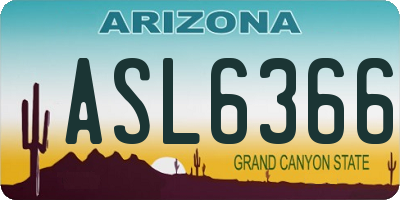AZ license plate ASL6366