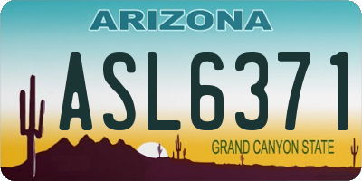 AZ license plate ASL6371