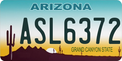 AZ license plate ASL6372