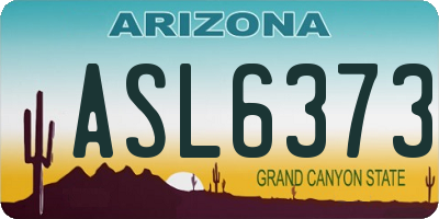 AZ license plate ASL6373