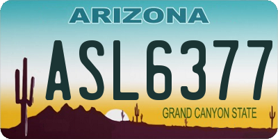 AZ license plate ASL6377