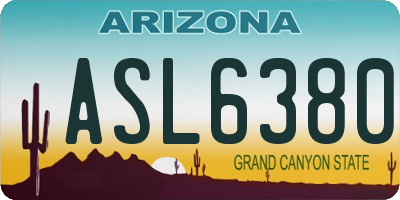AZ license plate ASL6380