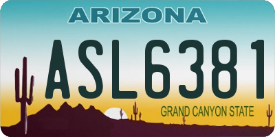 AZ license plate ASL6381