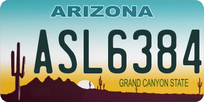 AZ license plate ASL6384