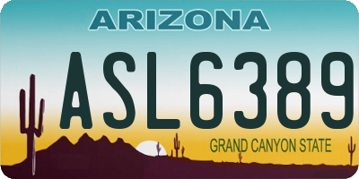 AZ license plate ASL6389