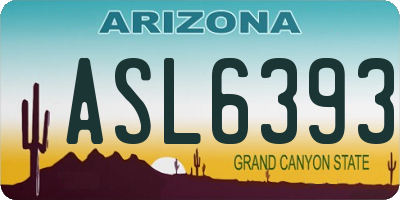 AZ license plate ASL6393