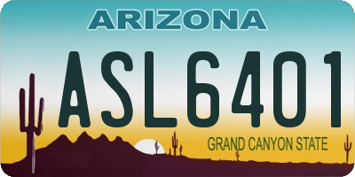 AZ license plate ASL6401