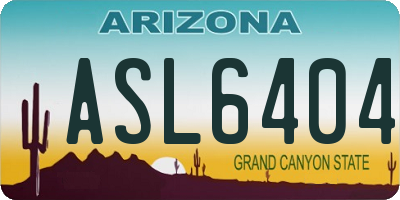 AZ license plate ASL6404