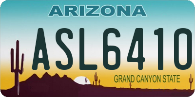 AZ license plate ASL6410