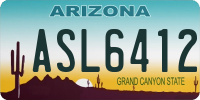 AZ license plate ASL6412