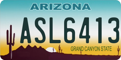 AZ license plate ASL6413