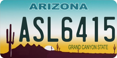 AZ license plate ASL6415
