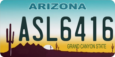 AZ license plate ASL6416