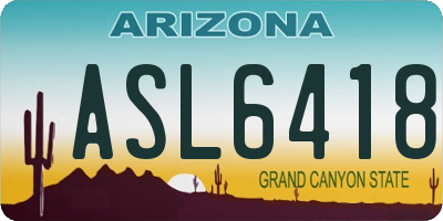 AZ license plate ASL6418