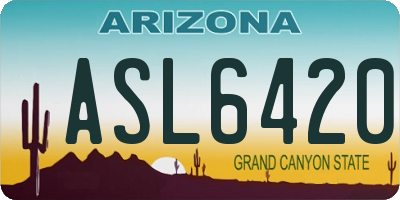 AZ license plate ASL6420