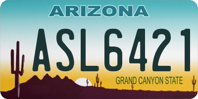 AZ license plate ASL6421