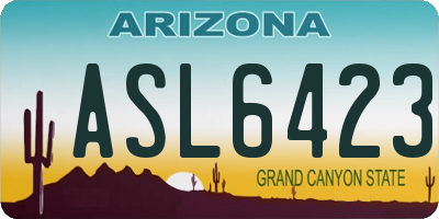 AZ license plate ASL6423