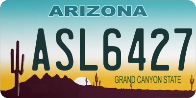 AZ license plate ASL6427
