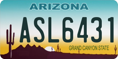 AZ license plate ASL6431