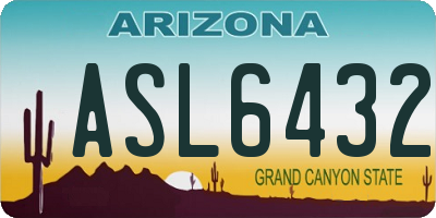 AZ license plate ASL6432