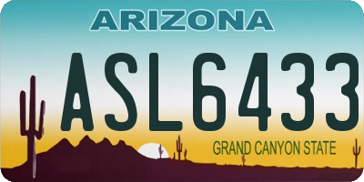 AZ license plate ASL6433