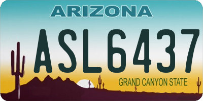 AZ license plate ASL6437