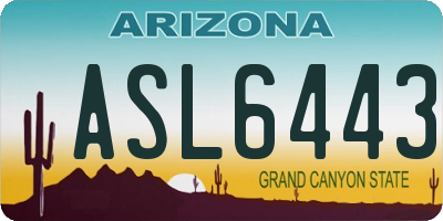 AZ license plate ASL6443