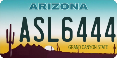 AZ license plate ASL6444