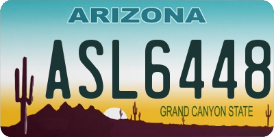 AZ license plate ASL6448