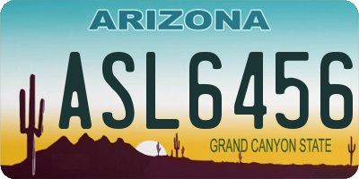 AZ license plate ASL6456