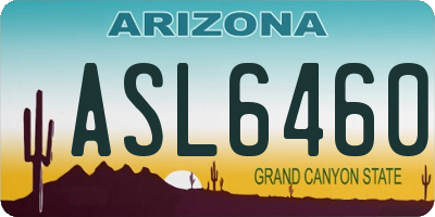 AZ license plate ASL6460