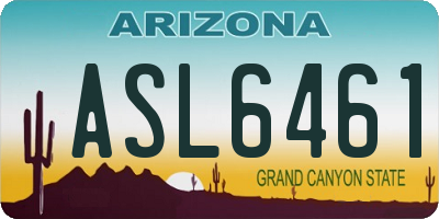 AZ license plate ASL6461