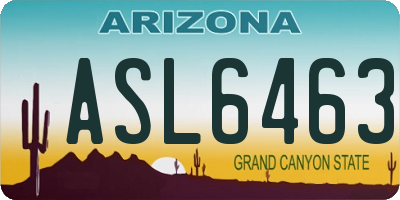 AZ license plate ASL6463