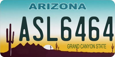 AZ license plate ASL6464