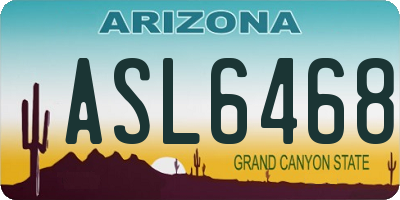 AZ license plate ASL6468