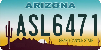AZ license plate ASL6471