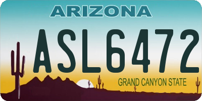 AZ license plate ASL6472