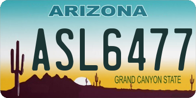 AZ license plate ASL6477