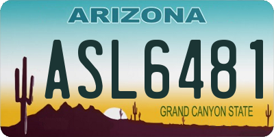 AZ license plate ASL6481