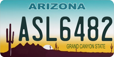 AZ license plate ASL6482