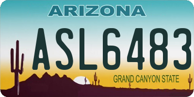 AZ license plate ASL6483
