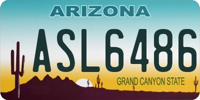 AZ license plate ASL6486