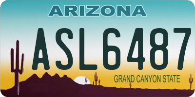 AZ license plate ASL6487
