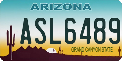 AZ license plate ASL6489