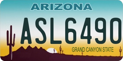 AZ license plate ASL6490