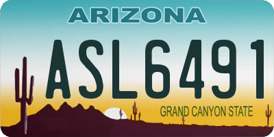 AZ license plate ASL6491