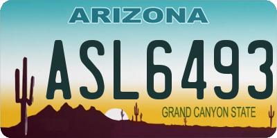 AZ license plate ASL6493