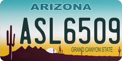 AZ license plate ASL6509